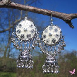 Women's White Jhumka Earrings